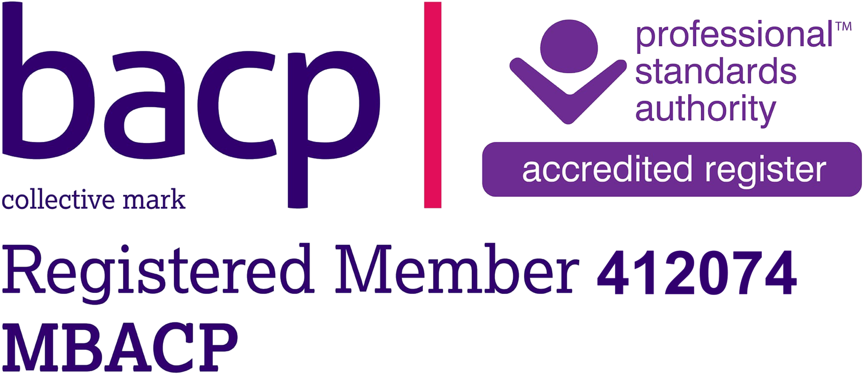 BACP Registered Member 412074 MBACP — Professional Standards Authority Accredited Register